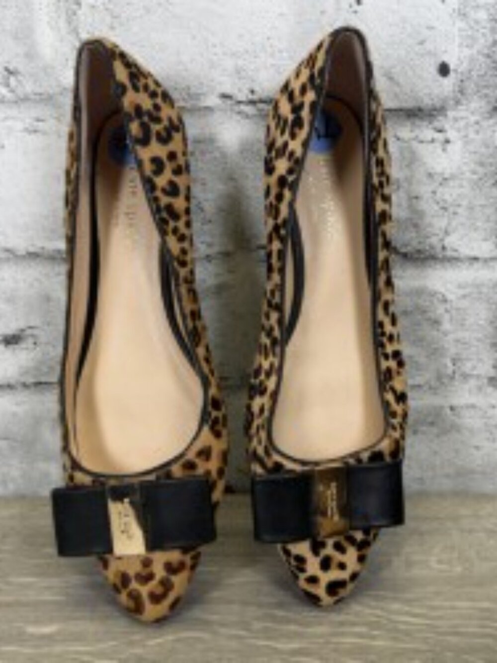 Kate Spade New York Leopard Hair Calf Bow Flat Shoes 7.5 M